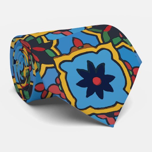 Mexicaanse Tegel stijl Stropdas (Opgerold)