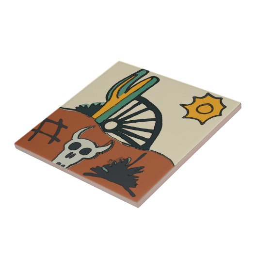 Mexicaanse Tegel, Westerne woestijn, Tegeltje (Zijkant)
