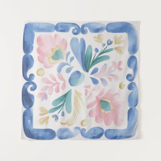 Mexicaanse tegelkunst pastel wandkleed (Voorkant)