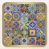 Mexicaanse tegels kartonnen onderzetters (Voorkant)