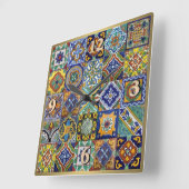 Mexicaanse Tegels Vierkante Klok (Hoek)