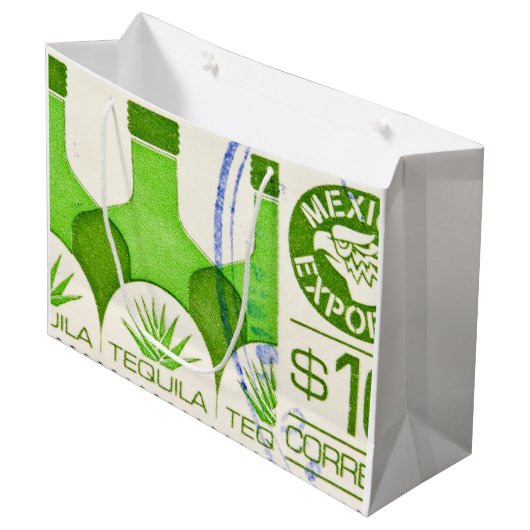 Mexicaanse Tequila Cactus Large Gift Bag Groot Cadeauzakje (Voorkant Gekanteld)