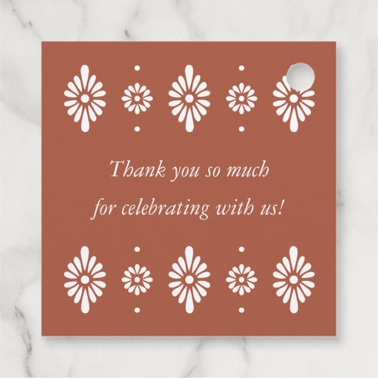 Mexicaanse Terra Cotta bruiloft gunst Labels (Achterkant)