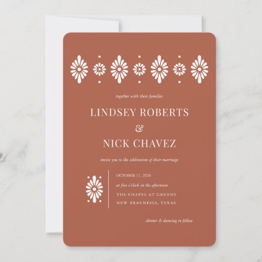 Mexicaanse Terra Cotta bruiloft uitnodiging (Voorkant)