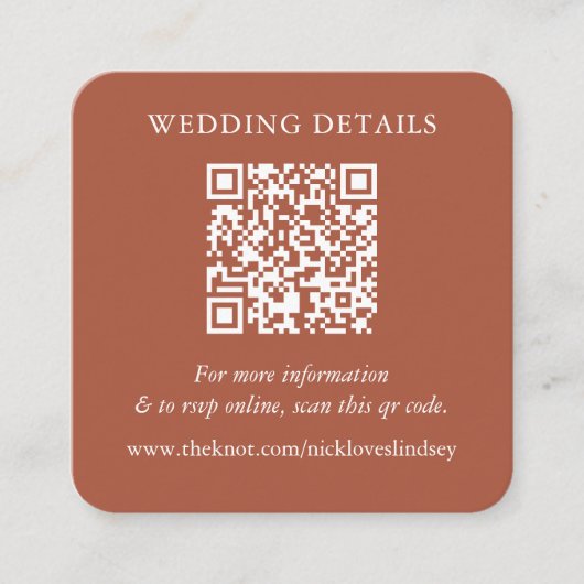 Mexicaanse Terra Cotta QR Code RSVP-kaart Informatiekaartje (Voorkant)
