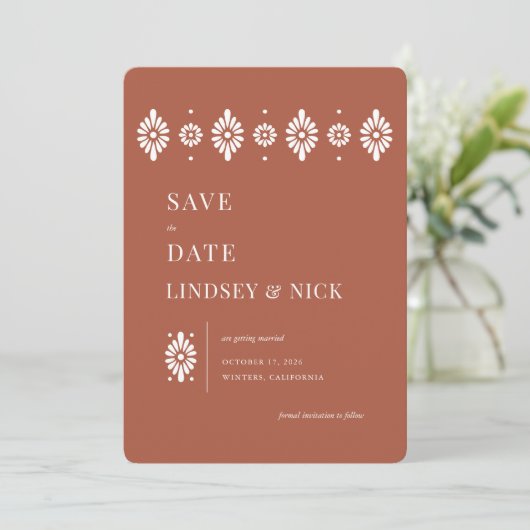 Mexicaanse Terra Cotta Red de data Kaart (Staand voorkant)