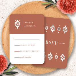 Mexicaanse Terra Cotta RSVP-kaart RSVP Kaartje