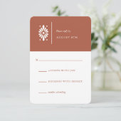 Mexicaanse Terra Cotta RSVP-kaart RSVP Kaartje (Staand voorkant)