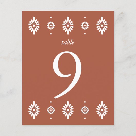 Mexicaanse Terra Cotta Trouwtafel Nummer (Achterkant)