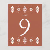 Mexicaanse Terra Cotta Trouwtafel Nummer (Voorkant)