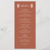 Mexicaanse Terra Cotta Wedding Menu (Voorkant)