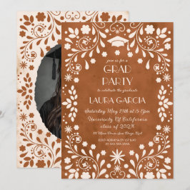 Mexicaanse Terracotta Beige Afstudeerfoto Kaart