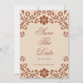 Mexicaanse Terracotta Beige bruiloft Save The Date (Voorkant)
