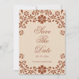 Mexicaanse Terracotta Beige bruiloft Save The Date