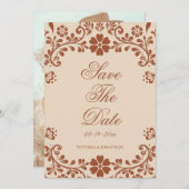 Mexicaanse Terracotta Beige bruiloft Save The Date (Voorkant / Achterkant)