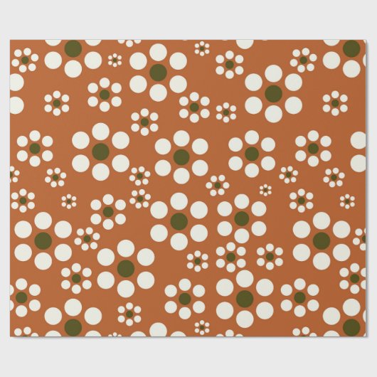 Mexicaanse terracotta bloemen cadeaupapier (Vlak)