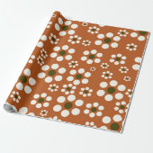 Mexicaanse terracotta bloemen cadeaupapier (Uitgerold)
