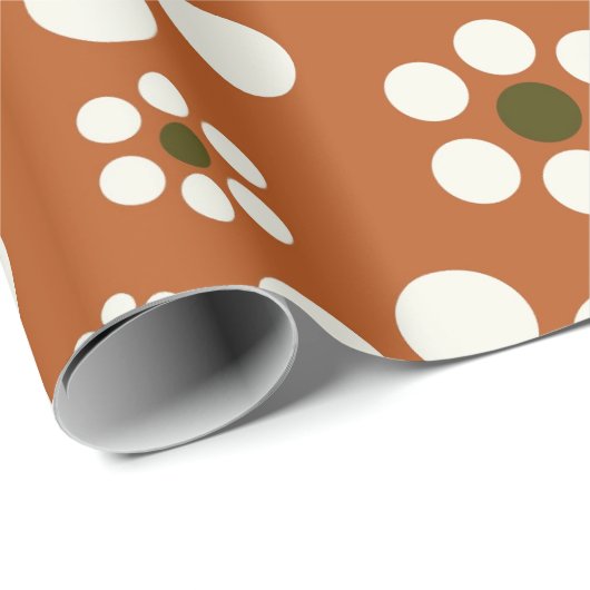 Mexicaanse terracotta bloemen cadeaupapier (Rol Hoek)