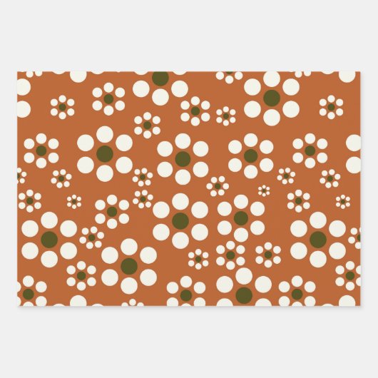 Mexicaanse terracotta bloemen inpakpapier vel (Voorkant 3)