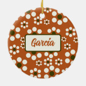 Mexicaanse terracotta bloemen keramisch ornament (Achterkant)