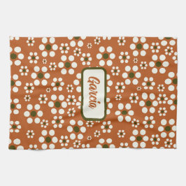 Mexicaanse terracotta bloemen theedoek