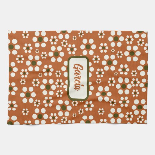 Mexicaanse terracotta bloemen theedoek (Horizontaal)