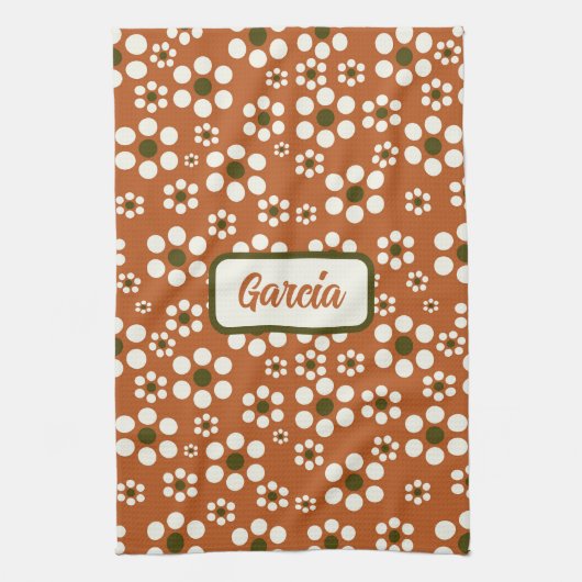 Mexicaanse terracotta bloemen theedoek (Verticaal)