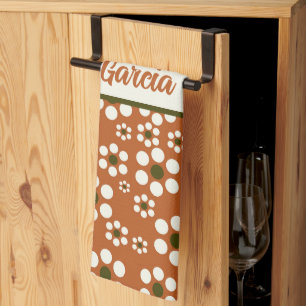 Mexicaanse terracotta bloemen theedoek