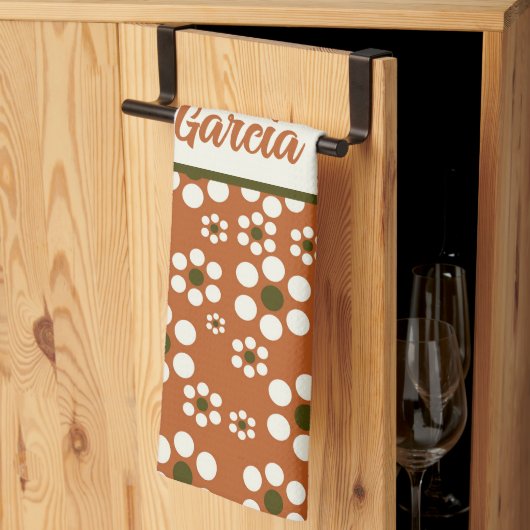 Mexicaanse terracotta bloemen theedoek (Derde Gevouwen)