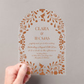 Mexicaanse terracotta bruiloft elegant acryl uitnodigingen (Insitu (Draagbaar))