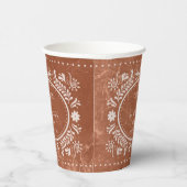 Mexicaanse Terracotta Papel Picado Trouwpapier Cup Papieren Bekers (Rechts)