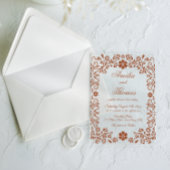 Mexicaanse Terracotta Talavera bruiloft Acryl Uitnodigingen