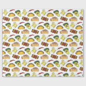 Mexicaanse Tex Mex Food Taco Enchilada Chimichanga Cadeaupapier (Vlak)