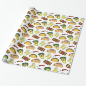 Mexicaanse Tex Mex Food Taco Enchilada Chimichanga Cadeaupapier (Uitgerold)