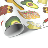 Mexicaanse Tex Mex Food Taco Enchilada Chimichanga Cadeaupapier (Rol Hoek)