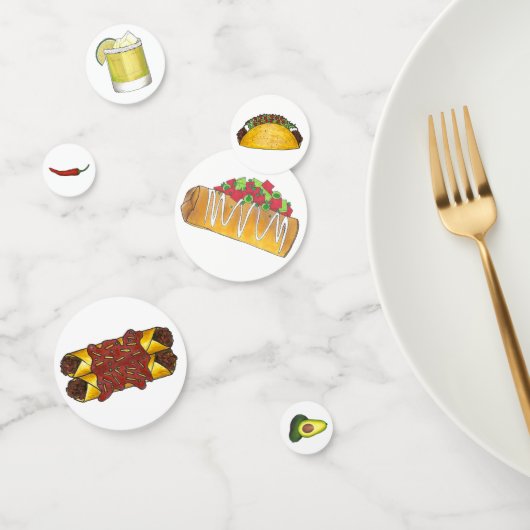 Mexicaanse Tex Mex Food Taco Enchilada Chimichanga Confetti (Groep)