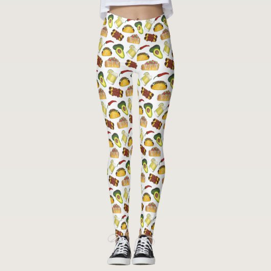 Mexicaanse Tex Mex Food Taco Enchilada Chimichanga Leggings (Voorkant)