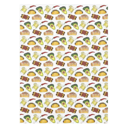 Mexicaanse Tex Mex Food Taco Enchilada Chimichanga Tafelkleed (Voorkant)