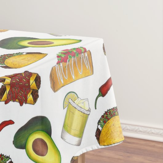 Mexicaanse Tex Mex Food Taco Enchilada Chimichanga Tafelkleed (Voorbeeld)