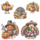 Mexicaanse Thanksgivingkalkoen stickerblad Sticker (Voorkant)