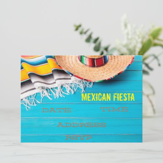 Mexicaanse theaterpartij Fiesta Kaart (Staand voorkant)