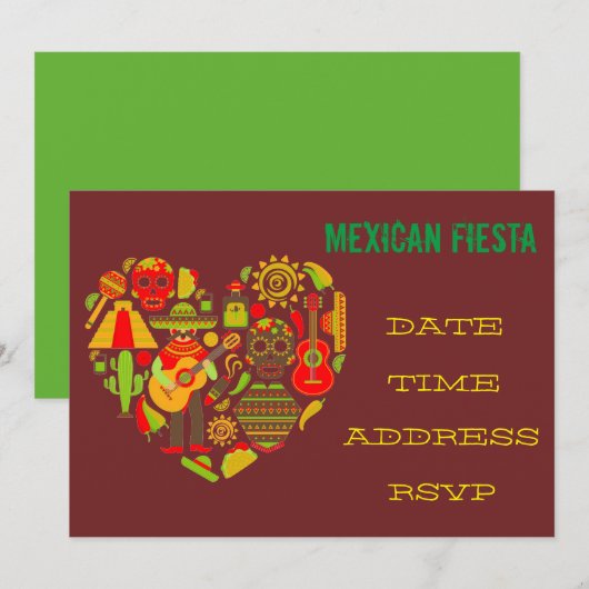 Mexicaanse theaterpartij Fiesta mariachi Kaart (Voorkant / Achterkant)