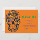 Mexicaanse theaterpartij Fiesta schedel Kaart (Voorkant)