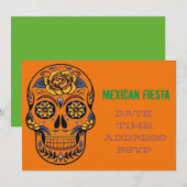 Mexicaanse theaterpartij Fiesta schedel Kaart (Voorkant / Achterkant)