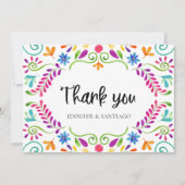 Mexicaanse Thema Bruiloft Dank u kaart (Voorkant)