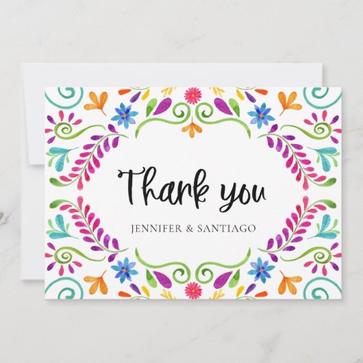 Mexicaanse Thema Bruiloft Dank u kaart (Voorkant)