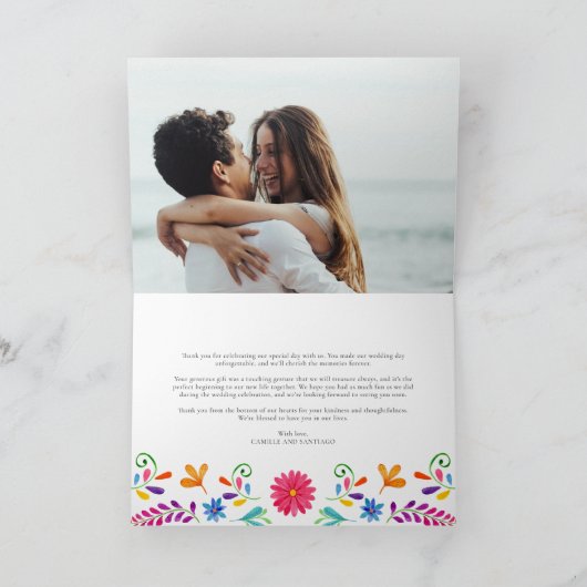 Mexicaanse Thema Foto Bruiloft Dank u kaart (Binnen)