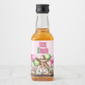 Mexicaanse Thema Tacos Tequila Feest Likeurfles Etiket (Voorkant)