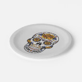 Mexicaanse themadag van het dode etentje papieren bordje (Gekanteld)