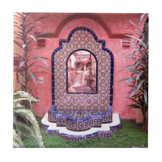 Mexicaanse Tile Fountain Tegeltje (Voorkant)